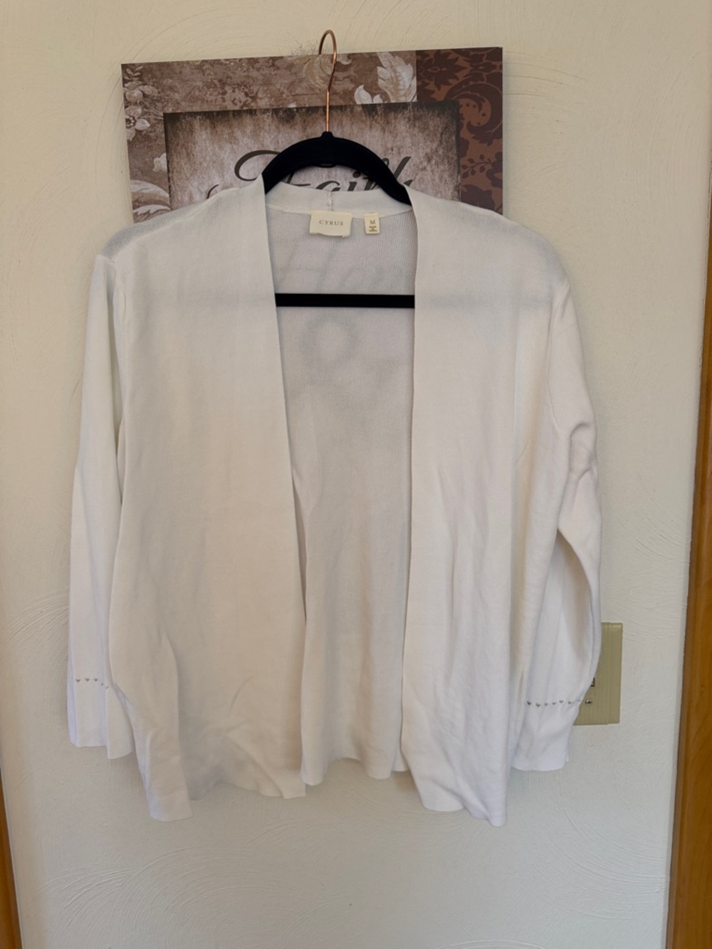 Cyrus White Open-Front Women's Cardigan Sweater